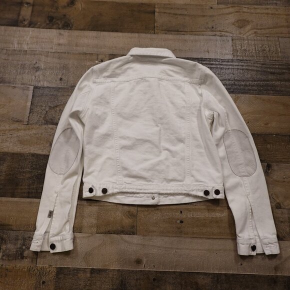 Citizens of Humanity jean jacket women's medium white denim elbow pads - Picture 6 of 10